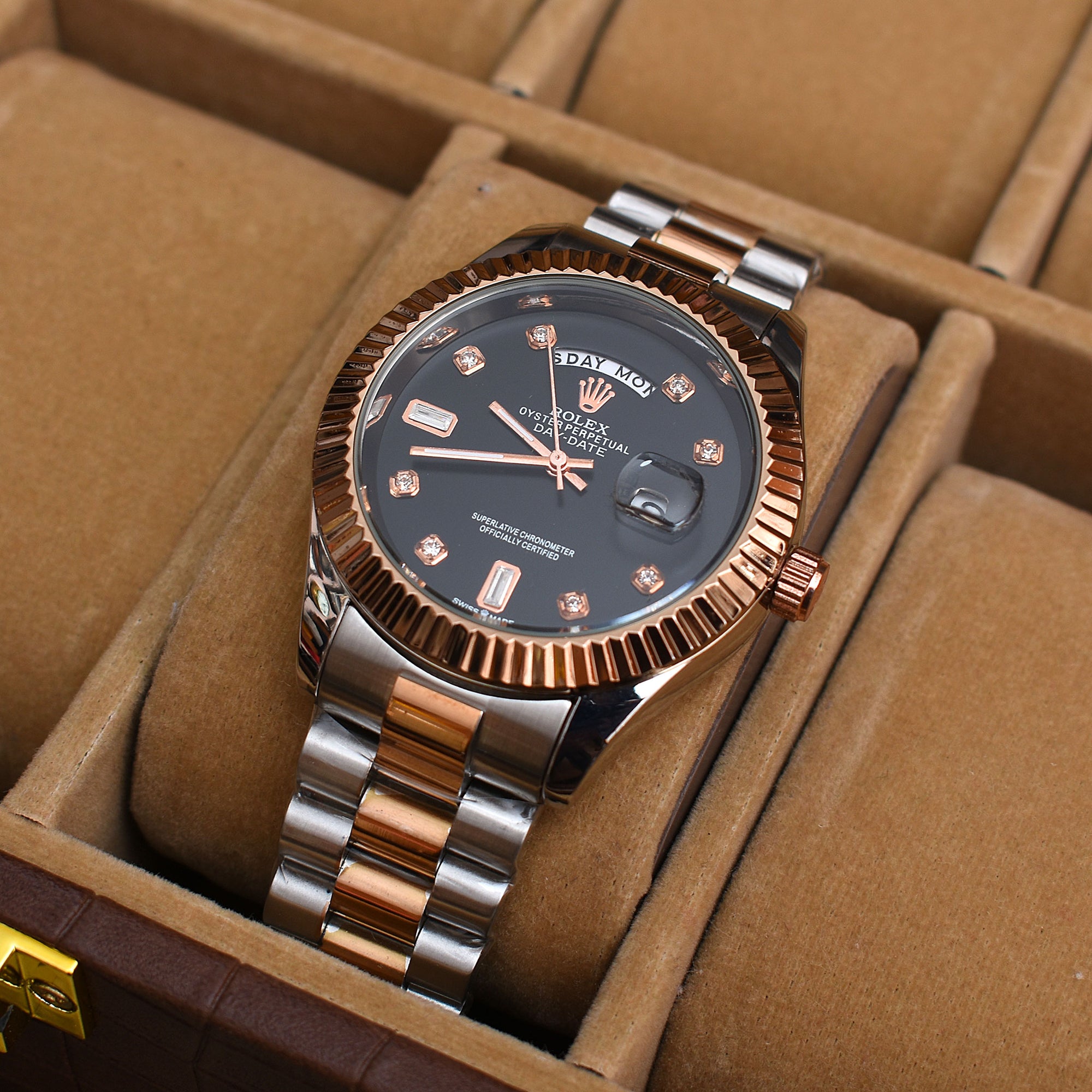 Brevick Rolex Black & Copper Day & Date