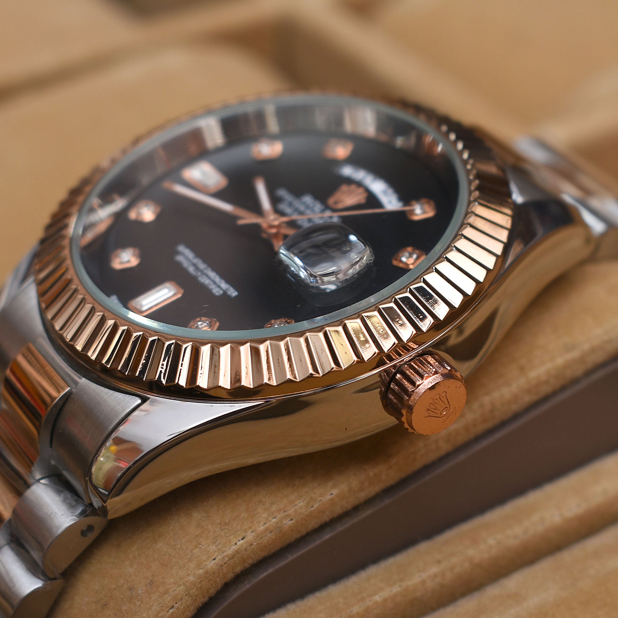 Brevick Rolex Black & Copper Day & Date
