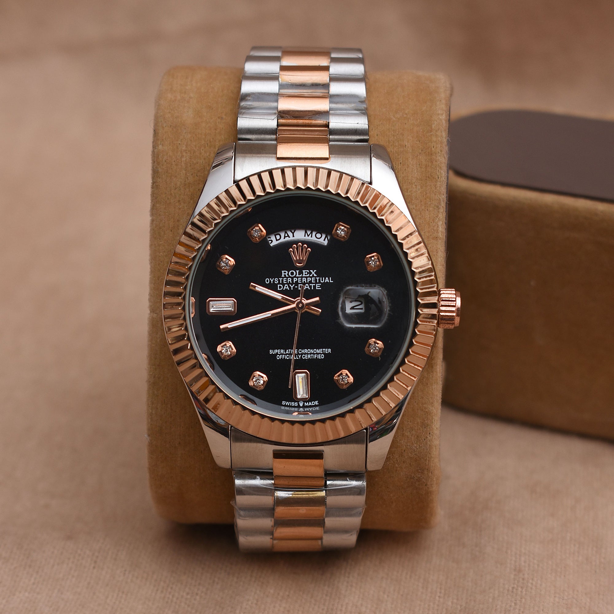 Brevick Rolex Black & Copper Day & Date