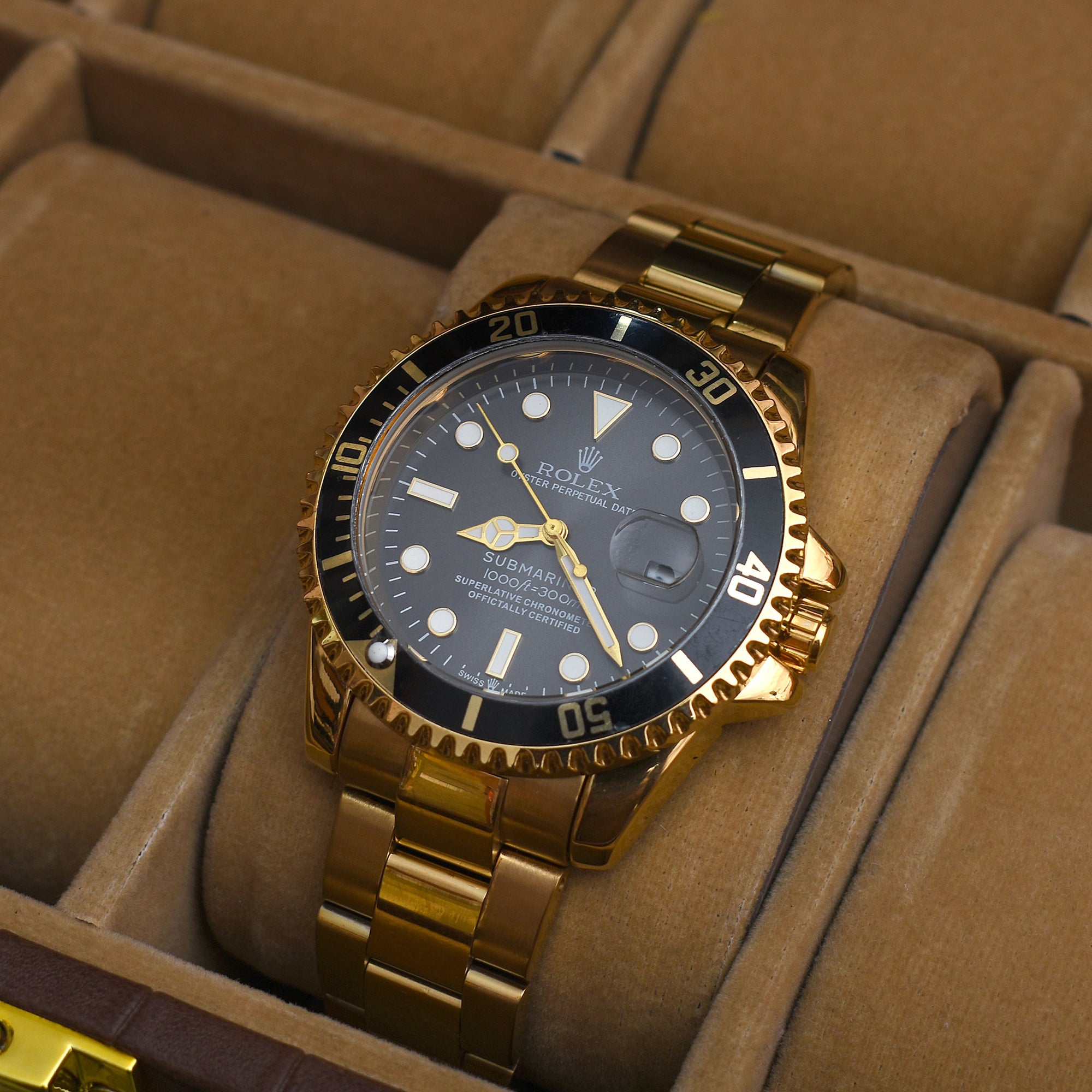 Rolex Submariner Gold Semi-Automatic Watch Jubliee