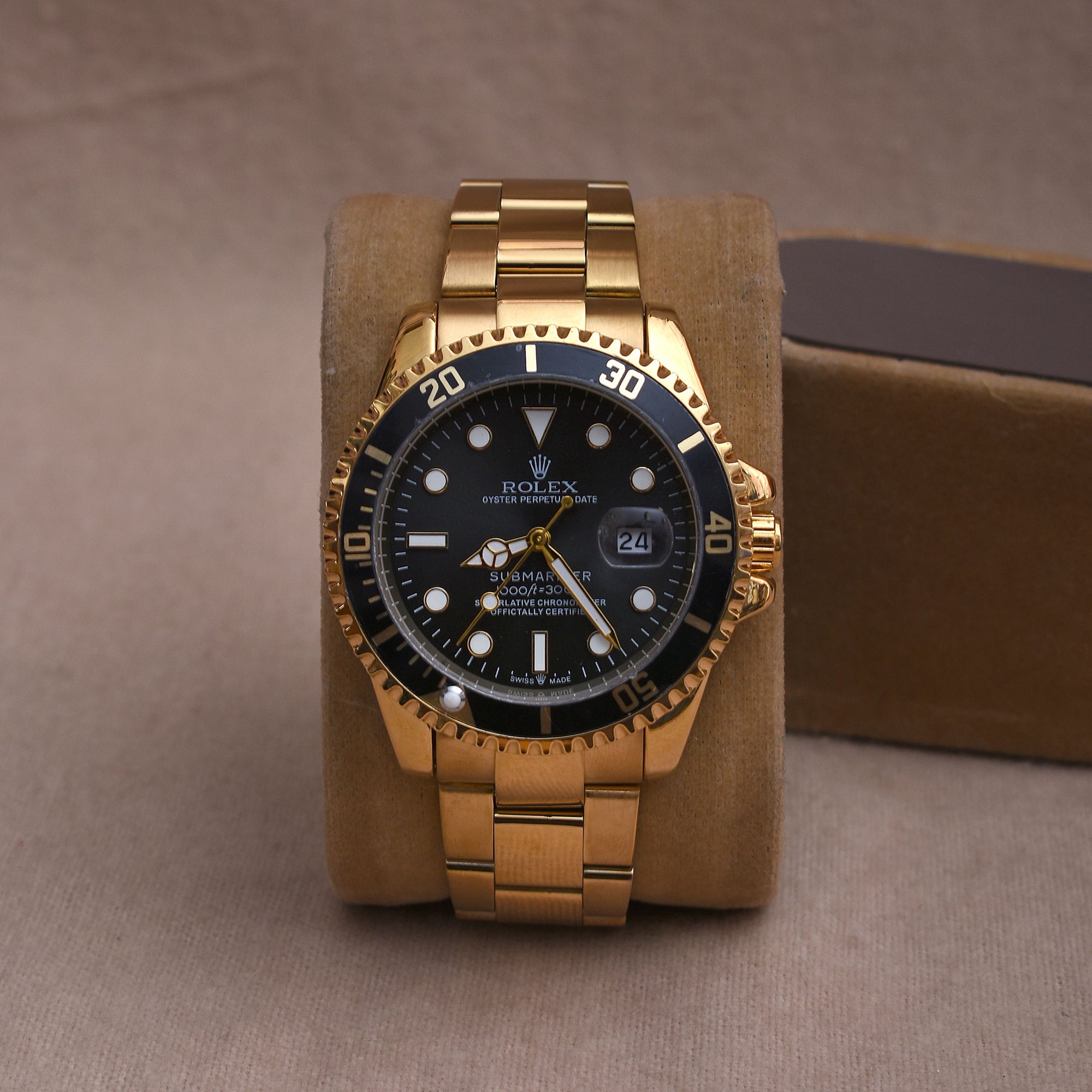 Rolex Submariner Gold Semi-Automatic Watch Jubliee