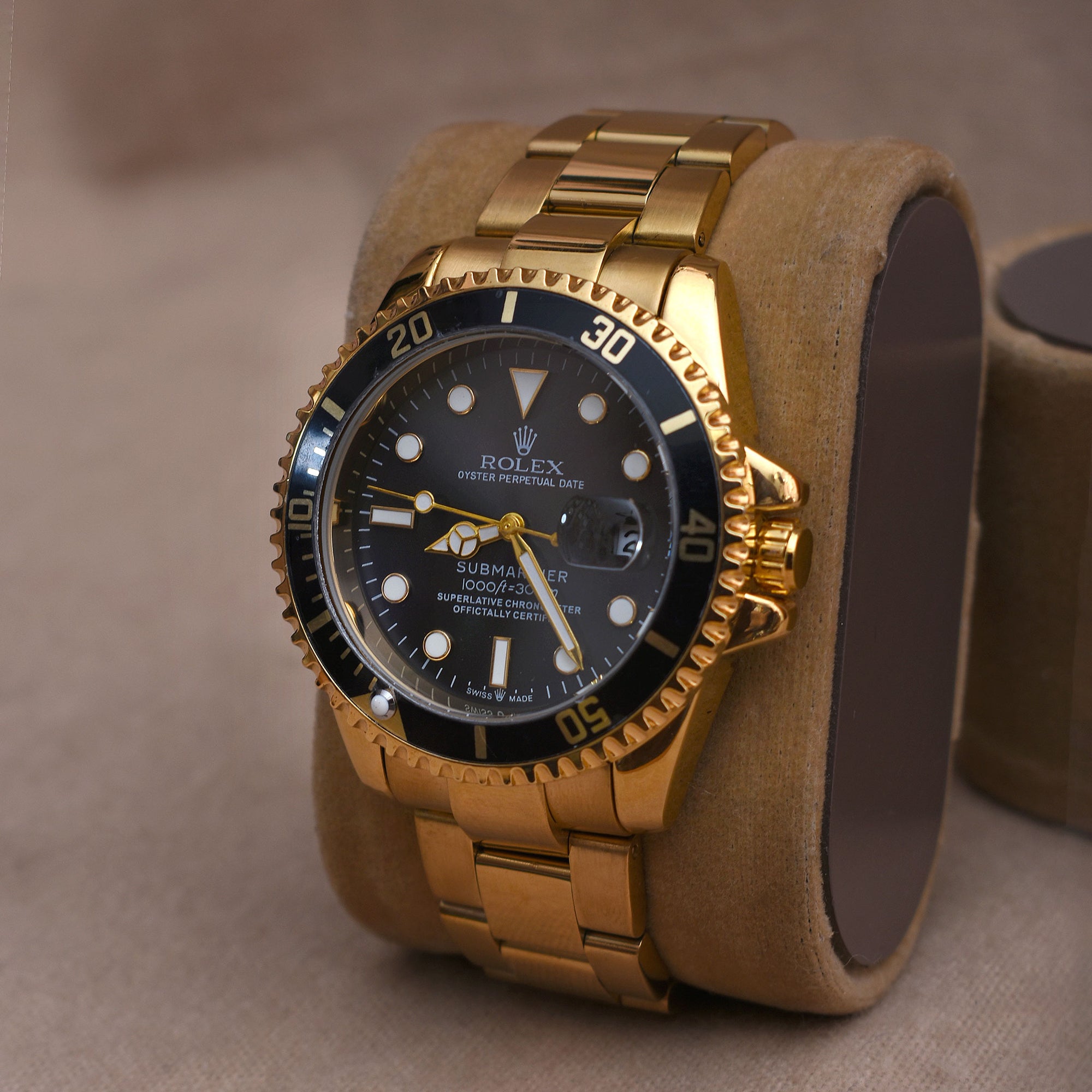 Rolex Submariner Gold Semi-Automatic Watch Jubliee