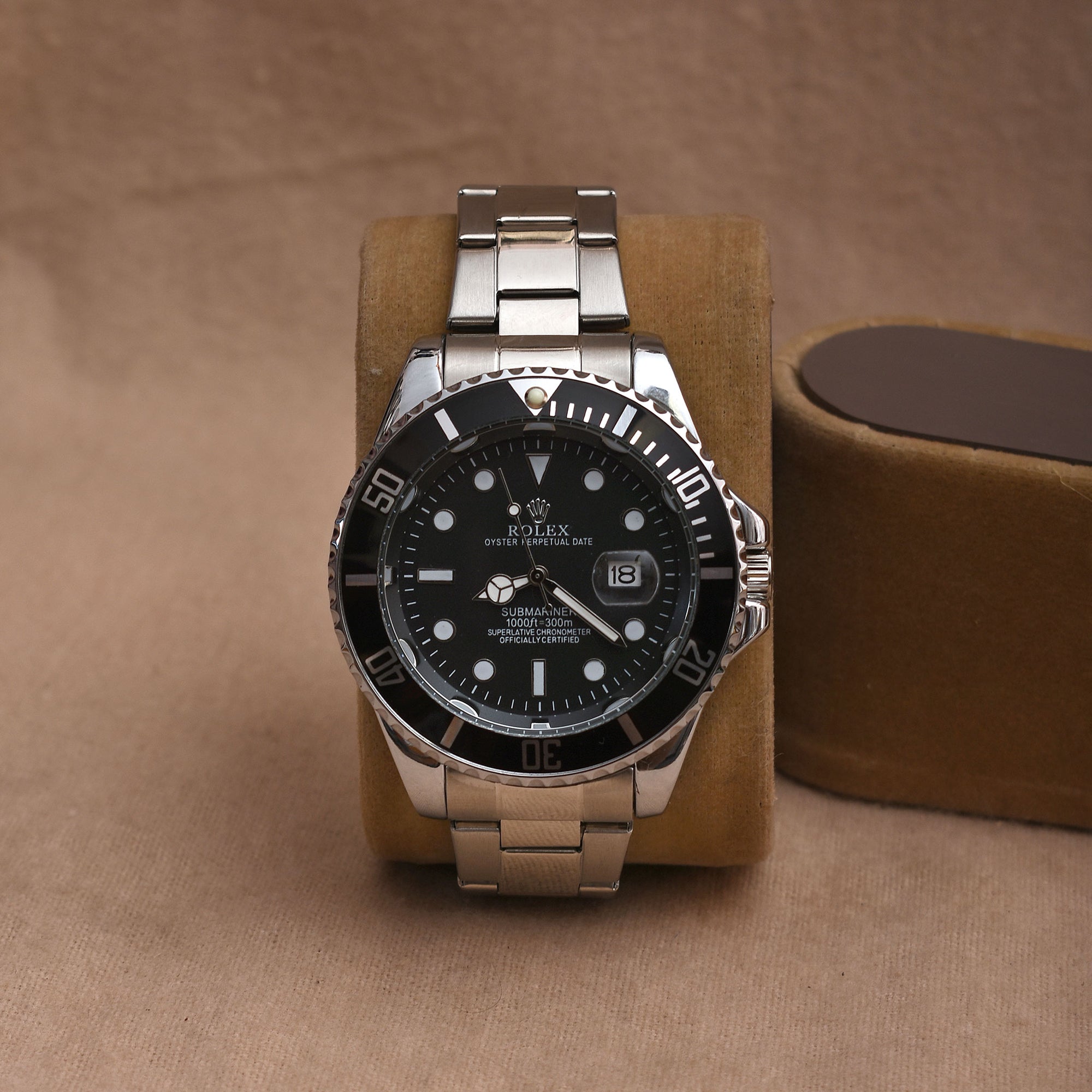Rolex Submariner Silver & Black Tone Dial Watch
