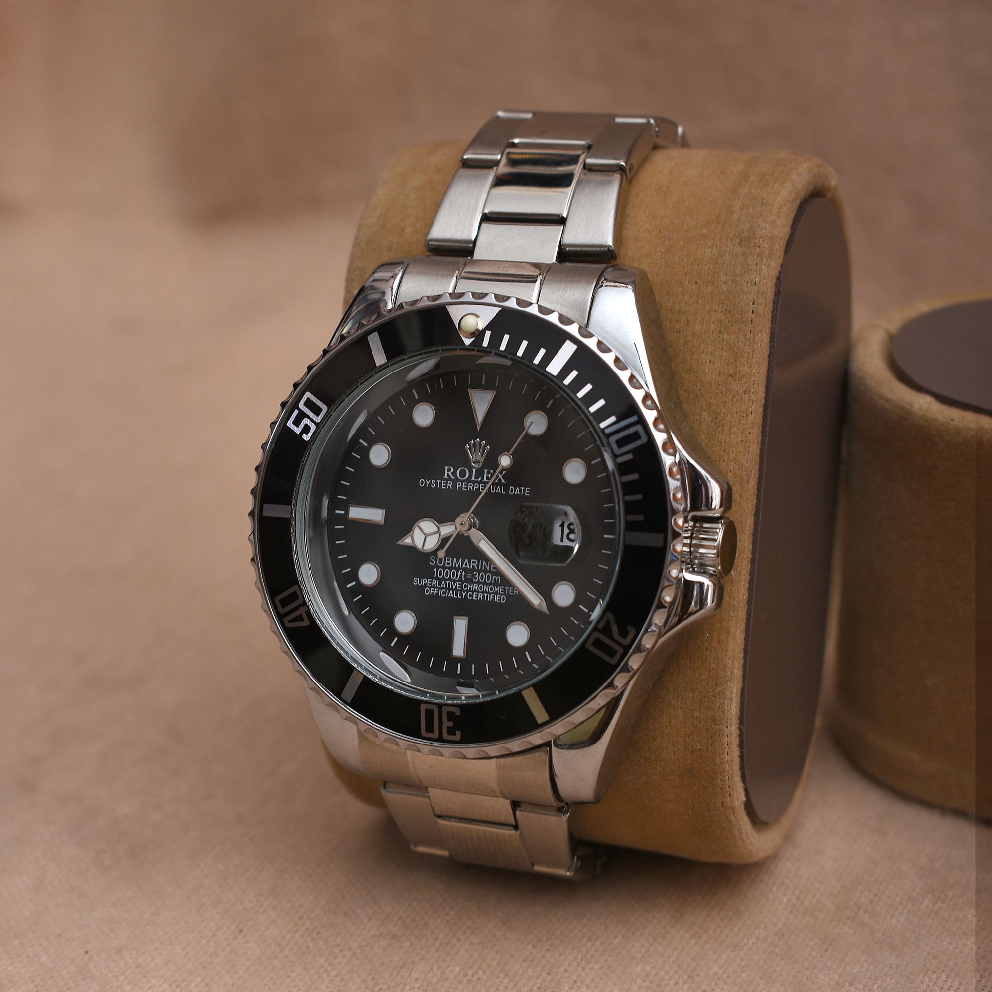 Rolex Submariner Silver & Black Tone Dial Watch