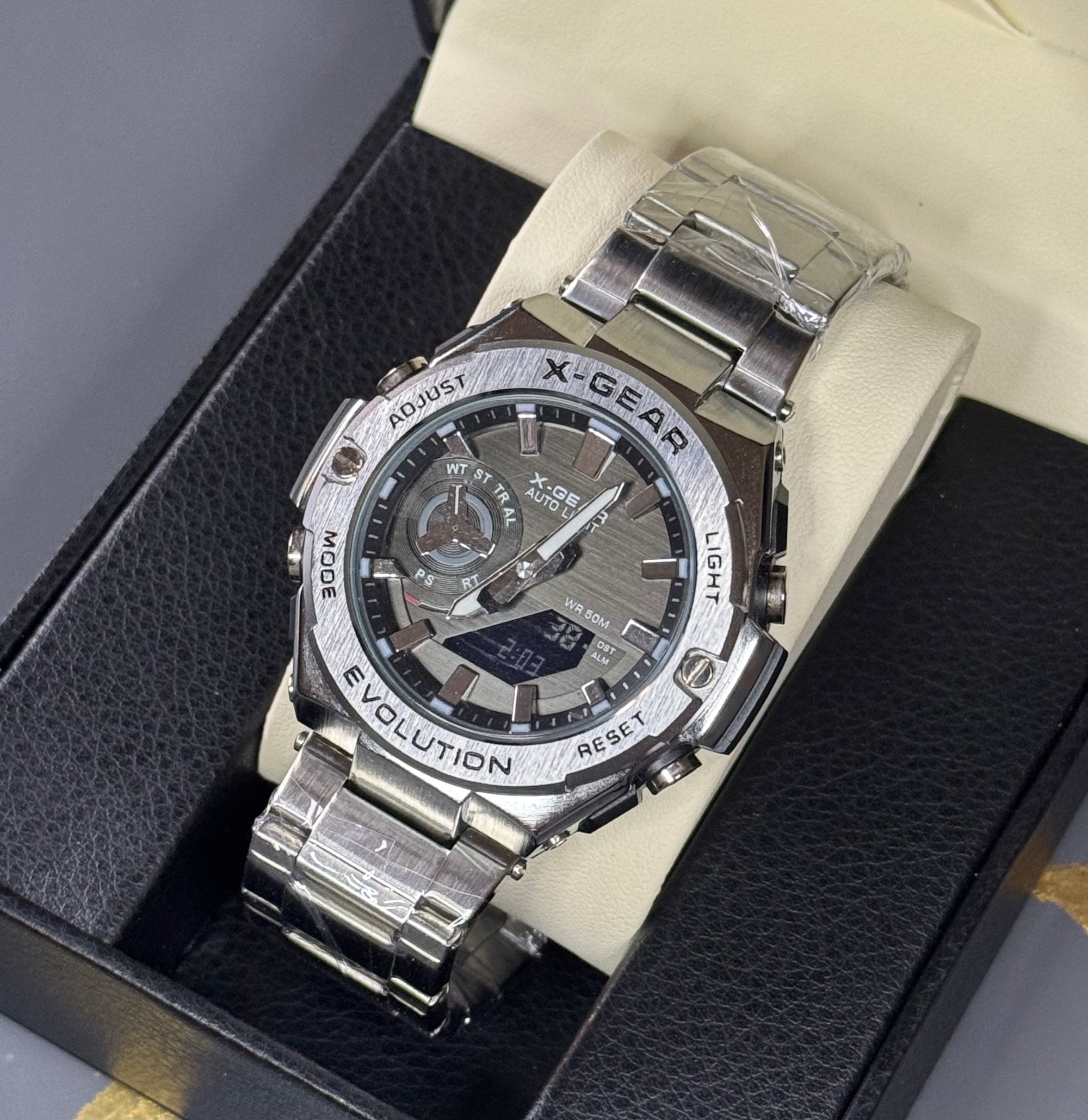 X Gear Dual Display Watch Silver Montare