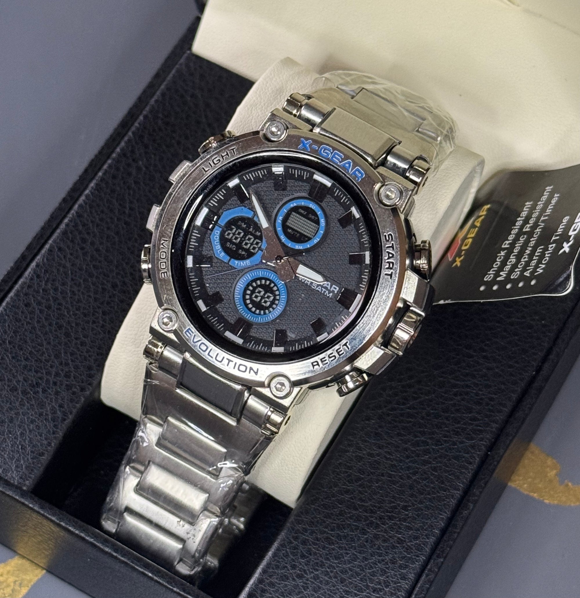 X Gear Dual Display Watch Silver Tempra