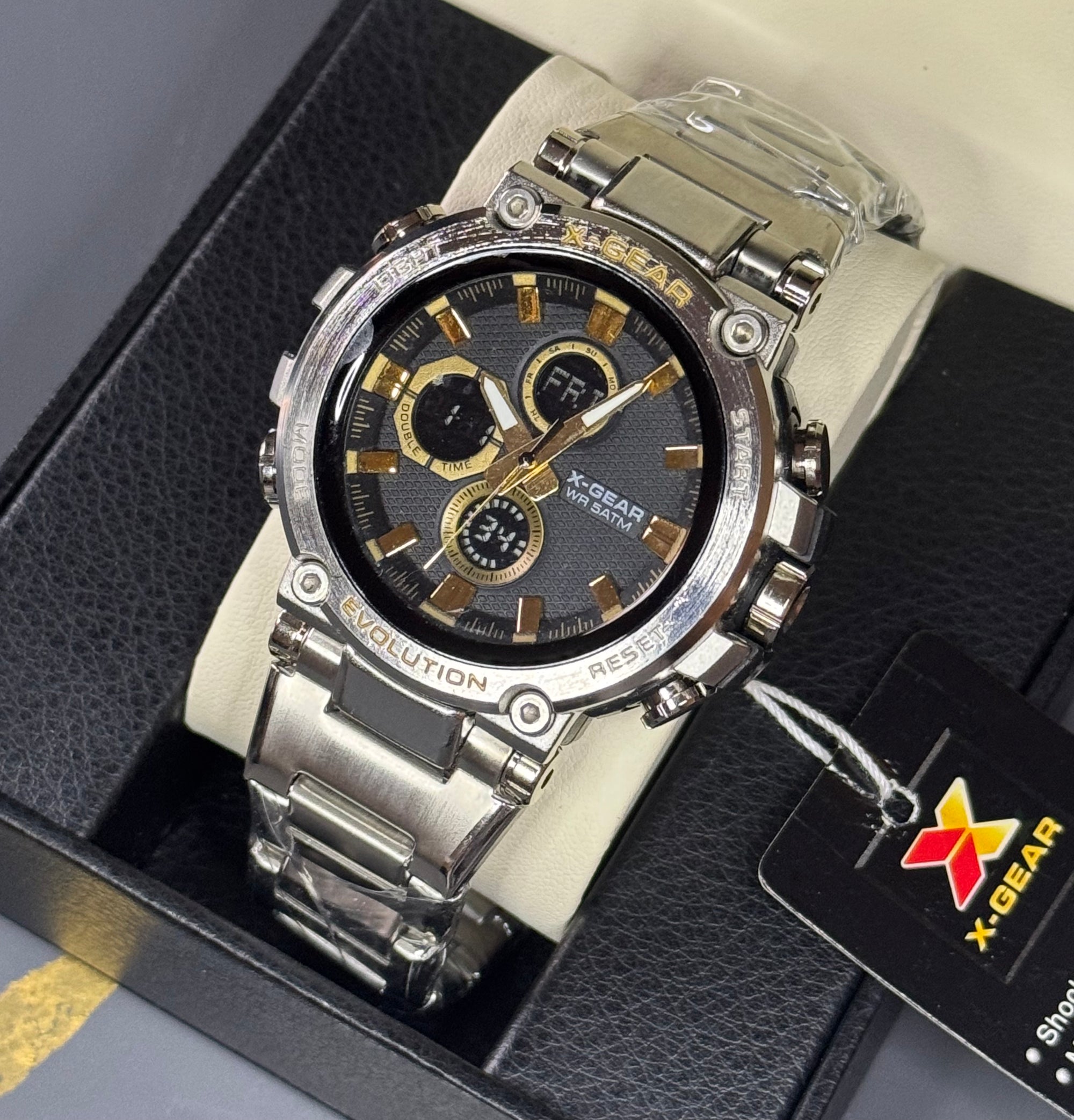 X Gear Dual Display Watch Silver Aurevox