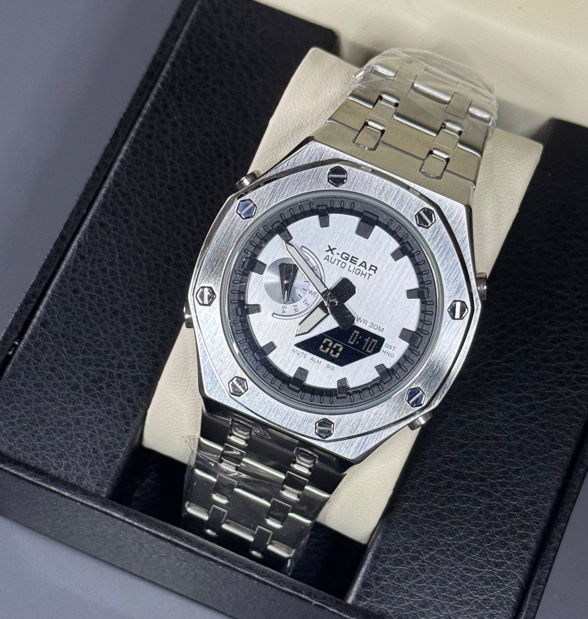 X Gear Dual Display Watch Silver Aventiq