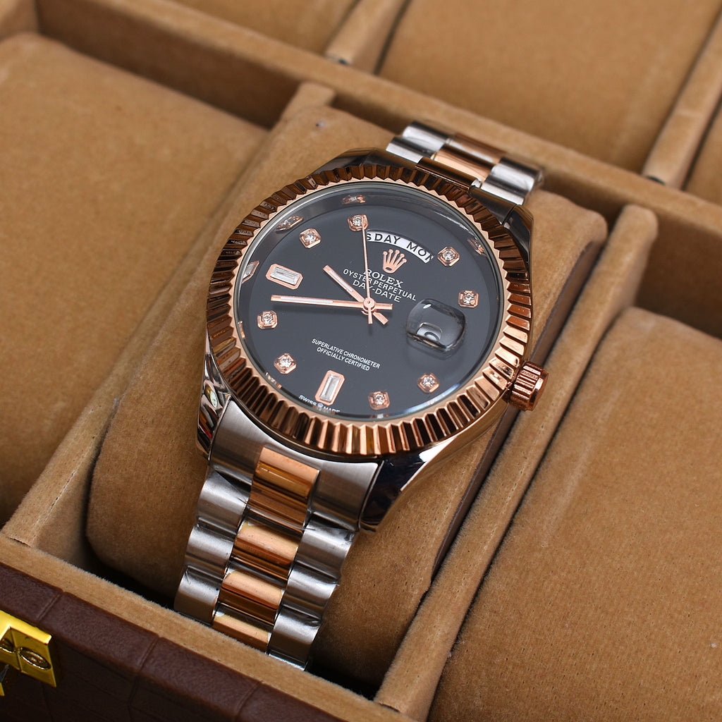 Brevick Rolex Black & Copper Day & Date