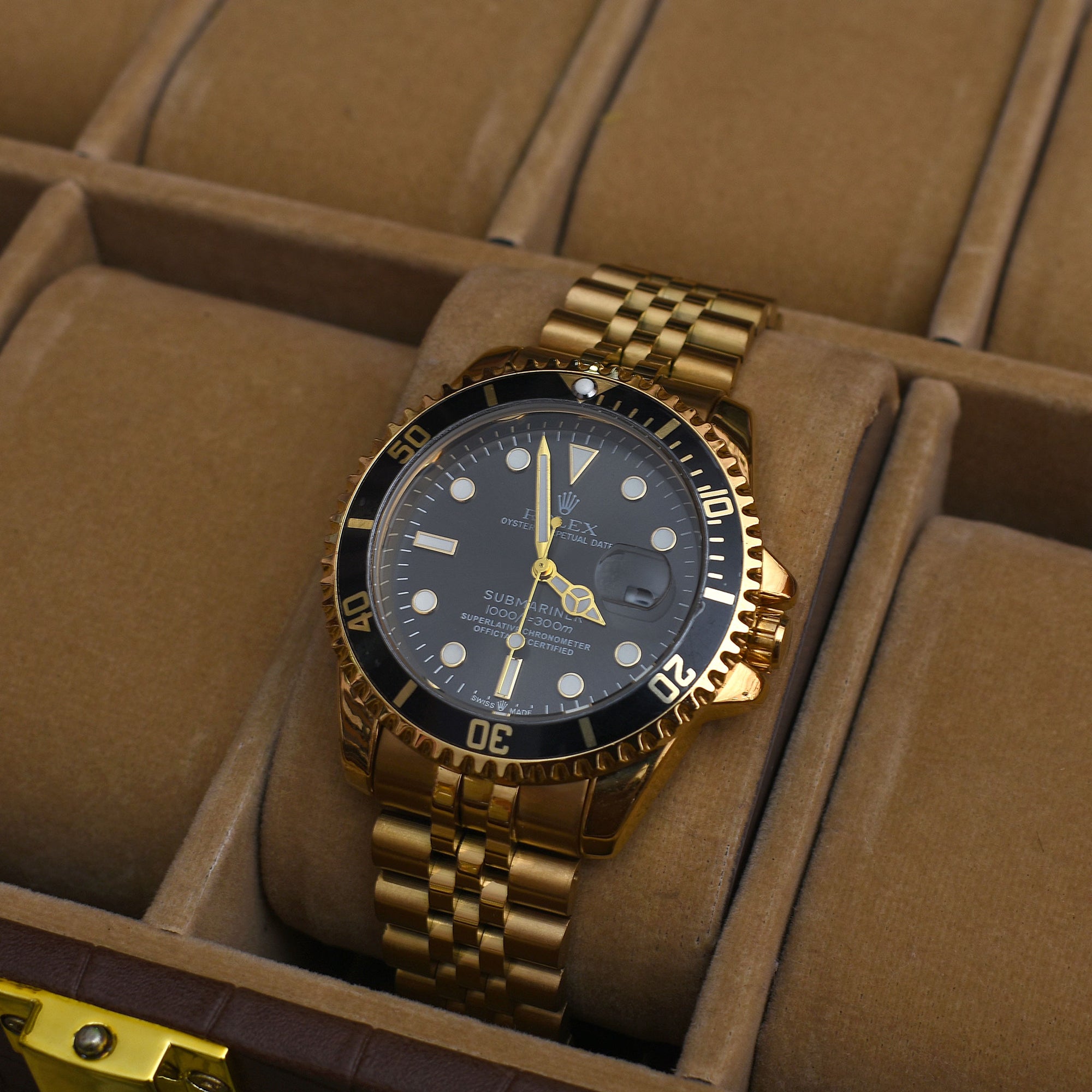 Rolex Submariner Gold Semi-Automatic Watch Jubliee