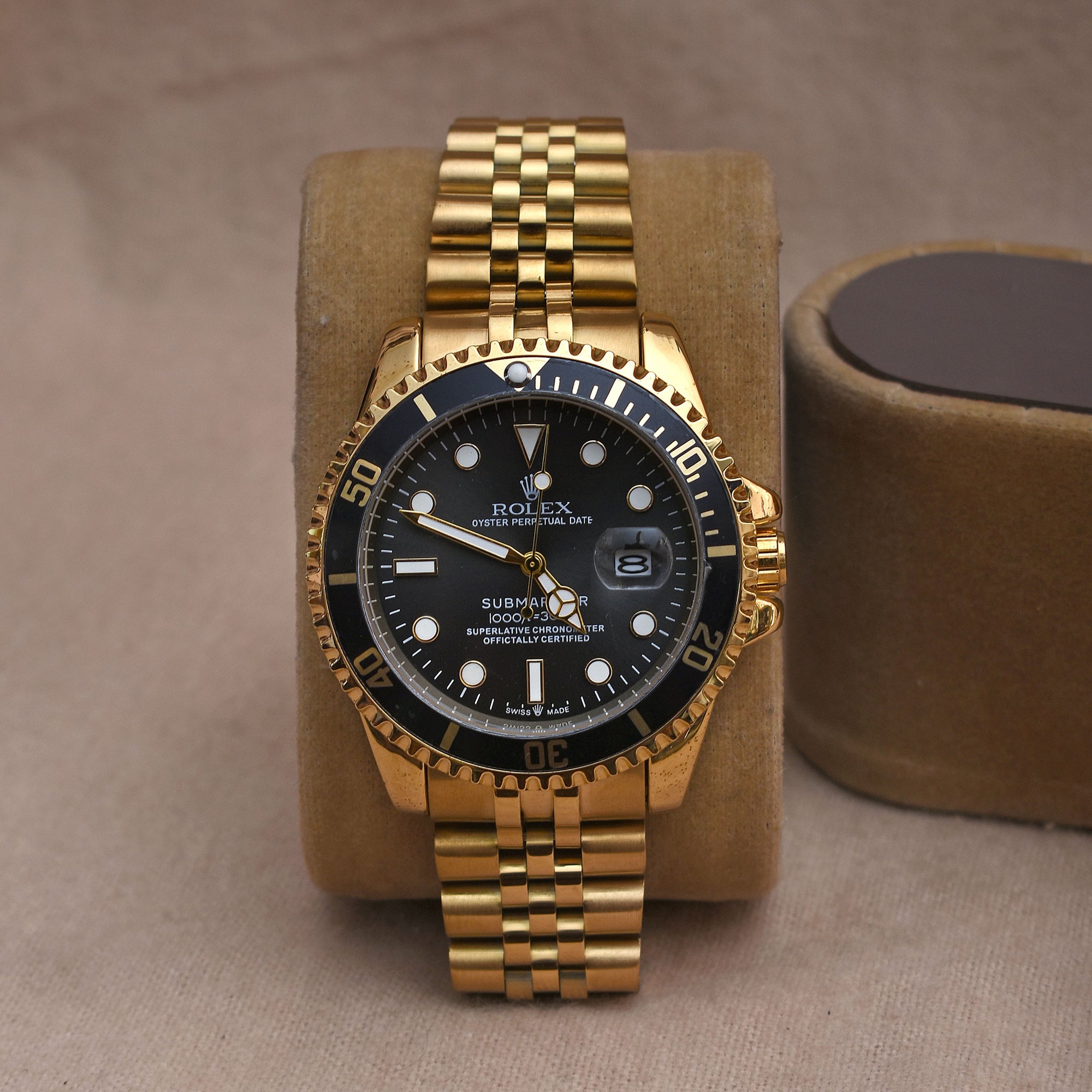 Rolex Submariner Gold Semi-Automatic Watch Jubliee