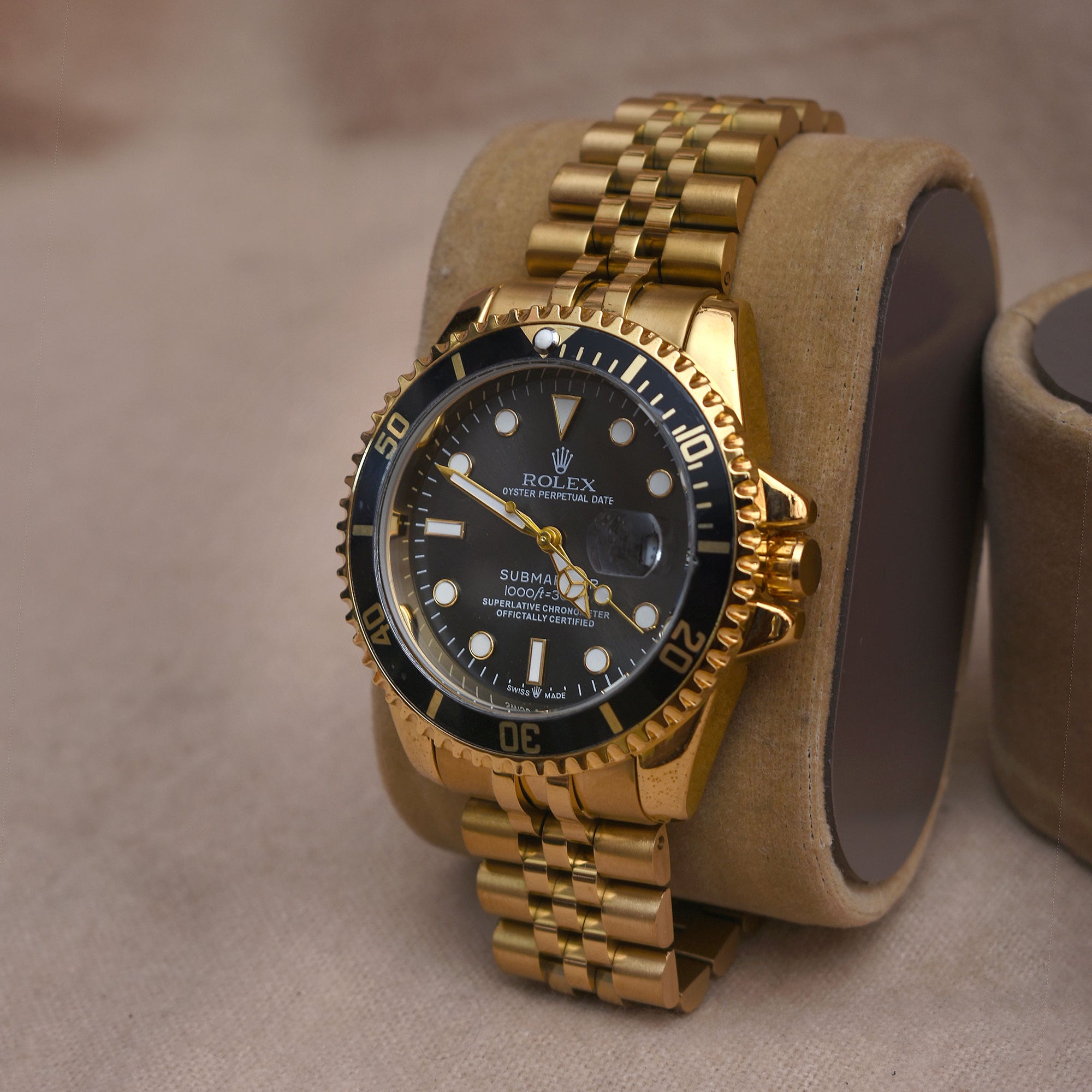 Rolex Submariner Gold Semi-Automatic Watch Jubliee