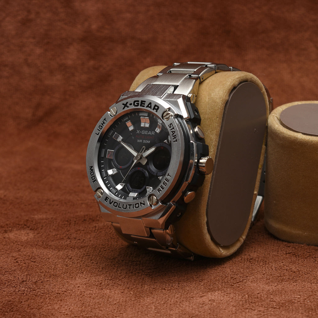 X Gear Dual Display Watch Silver