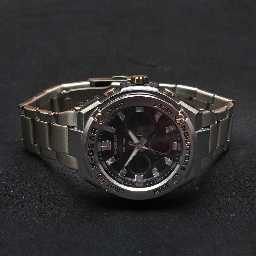 X Gear Dual Display Watch Silver