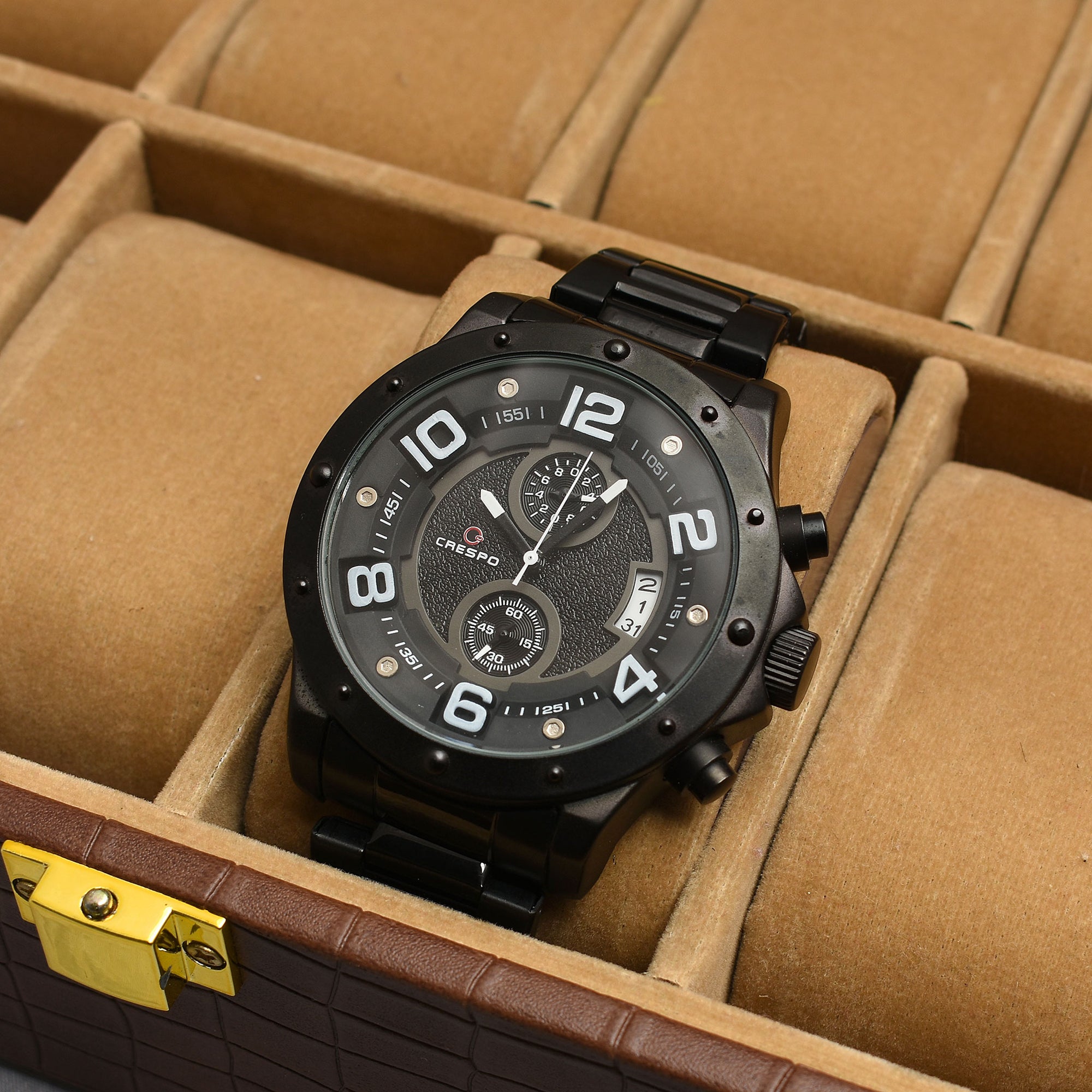 CRESPO MATE BLACK CHRONOGRAPH WATCH