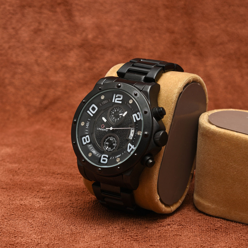 CRESPO MATE BLACK CHRONOGRAPH WATCH